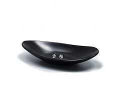 Plato de la bandeja de joyería Tazón de llave negra Bandeja organizador de llaves platos de llavero para entrada tazón de joyería Decoracion de mesa regalo de inauguración (Oval)