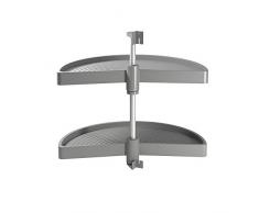 EMUCA - Kit de bandejas giratorias para Mueble de Cocina esquinero, bandejas giratorias 1/2 Luna de Ø650mm para modulo de 800mm, Gris