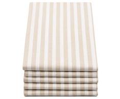ZOLLNER Set de 5 paños de Cocina a Rayas Beige, algodón, 50x70 cm