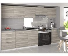 Muebles Cocina Completa,240 cms, Modulos de cocinas ref-06 (Roble)