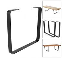 PrimeMatik - Pies rectangulares para mesita y banqueta Patas en Acero Negro 480 x 45 x 420 mm 2-Pack