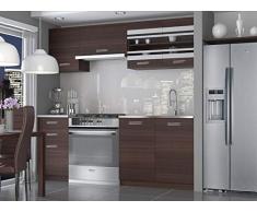 Muebles Cocina Completa, 180 cms, Modulos de cocinas ref-02 (Castaño)