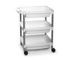 Tatay 7738001 Carrito Verdulero con 3 Alturas, Blanco