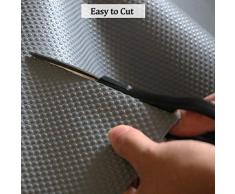 Hersvin 30x300cm Alfombra Antideslizante de EVA para Cajon, No Adhesivo, Impermeable Antibacteriano Proteger Estantes, Cocina Gabinete, Refrigerador, Mesas (Gris/Puntos, 30X300cm)