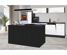 respekta Isla de Cocina Cocina Pequeña Cocina Bloque de Cocina Cocina Amueblada y Equipada Alto Brillo 310 cm Roble - Blanco, 310 cm