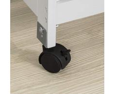 SoBuy FKW79-W,Carro de Almacenamiento, Carrito de Servir con 3 Cajones y 3 Estantes,ES