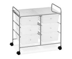 Physa Carrito para Cosméticos Carro De Peluquería Physa RR-22 (Bastidor Fabricado En Metal Cromado, Carga Máxima 38 kg, 6 Cajones)