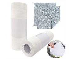 KAARI 2 PCS 50 Hojas de Cocina Reutilizable Toalla de Papel Ecológica, Toalla de Papel de Cocina Multipropósito, Lavable