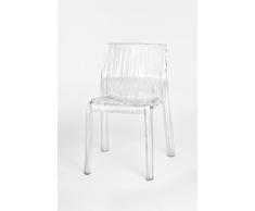 Kartell Frilly Silla, Plástico, Transparente, 47x78x85 cm, 2 Unidades