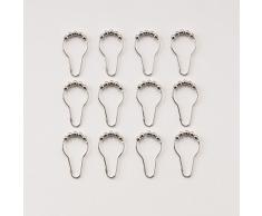 LIHAO Conjunto de Anillos con Bolas para Cortinas de Ducha (12 pcs, Acero Inoxidable)