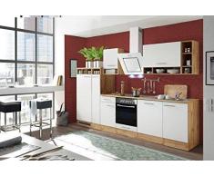 respekta cocina cocina pequeña Bloque de Cocina Cocina Amueblada y Equipada 310cm Roble SILVESTRE blanco