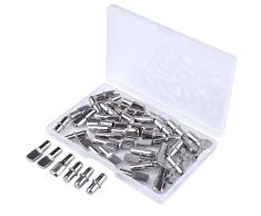 50 Pasadores de soporte de estante de 5 mm, Clavijas de estante de metal para muebles de gabinete con una caja de almacenamiento, 2 estilos