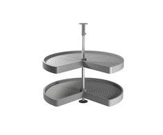EMUCA - Kit de bandejas giratorias para Mueble de Cocina esquinero, bandejas giratorias 3/4 de Ø710mm para modulo de 800mm, Gris