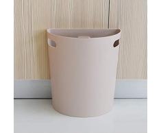 Papelera pequeña, cubo de basura colgante bajo fregadero de cocina, papelera de plástico sobre puerta de armario con anillo superior para fijar bolsa de basura café