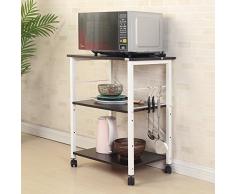 soges Estante para Máquina de Café de Microondas de 3 Gradas Almacenamiento para Cocina Gabinete Estante para Cocina con Carrito de Servicio,W4-BK-N