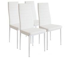 Albatros 2552 Milano Set de 4 sillas de Comedor, Blanco