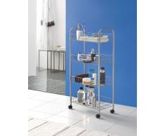 Metaltex ASCONA - Carro multiuso verdulero con ruedas y 4 cestos, 41 x 26 x 86 cm, gris