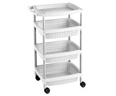 Tatay 7738201 Carrito Verdulero con 4 Alturas, Blanco