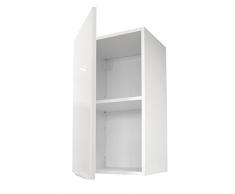 Berlenus CP4HB - Armario para bajo de cocina (1 puerta, 40 x 34 x 70 cm), color blanco