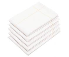 ZOLLNER Juego de 5 paños de Cocina, Lino y algodón, 45x65 cm, Blancos con Rayas