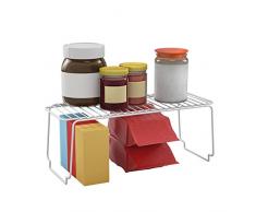Metaltex Space Line - Estante apilable de cocina, 45x19x18 cm, blanco