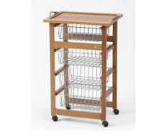 Arredamenti Italia Carrito de cocina GINGER, madera - 4 cestas - Color: madera de cerezo Ar-It il cuore del legno