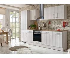respekta Cocina Cocina Pequeña Bloque de Cocina Cocina Cocina Amueblada y Equipada Cocina Totalmente Equipada 280 cm en Blanco