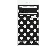 Mantel de Plástico a Lunares - 2,74 m x 1,37 m - Negro
