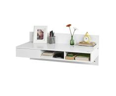 SoBuy Mesa de Ordenador Armario de Pared, Mesa de Escritorio, Blanco,FWT30-W,ES