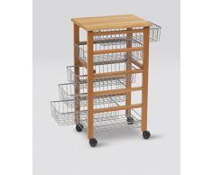 Arredamenti Italia Carrito de cocina OLIVER, madera - 6 cestas - Color: madera de cerezo Ar-It il cuore del legno