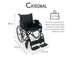 Mobiclinic Silla de Ruedas Ligera | Plegable | Ligera | para Mayores | Aluminio | Autopropulsable | Modelo Catedral