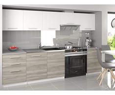 Tarraco Comercial Muebles de Cocina Completa Unica Blanco/Gris 240 cm