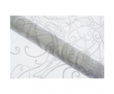 Camino de mesa de organza, diseño arabesco, 36 x 5 m