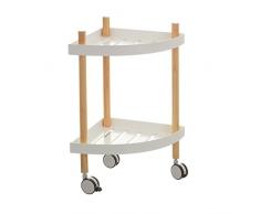 Carro de 2 baldas nórdico blanco de madera para cocina Basic - Lola Derek