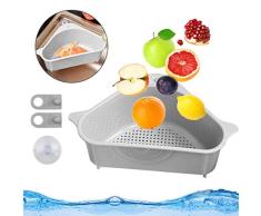 Bluelves Coladores Cocina, Estante de Almacenamiento para Fregadero, Estante de Drenaje Multifuncional Triangular, Respetuosos del Medio Ambiente no Tóxico Fácil de Limpiar (Gris)