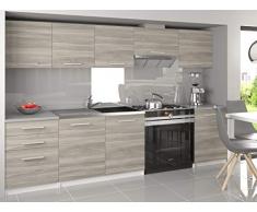 Muebles Cocina Completa, 300 cms, Modulos de cocinas ref-14 (Roble)