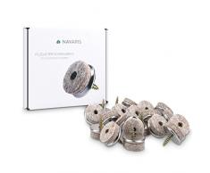 Navaris pack 20 almohadillas de fieltro para sillas - Tacos de silla y mueble acolchados y con tornillo - Amortiguador de muebles - Redondos de 20MM