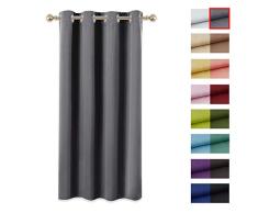 PONY DANCE Cortinas Opacas Modernas Grises - Cortinas Cortas Termicas Aislantes Frio Calor Reduccion Ruido Proteccion Intimidad/para Probador Dormitorio Oficina, 1 Unidad, 132 x 158 cm (An x L)