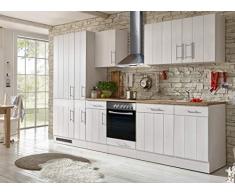 respekta Cocina Cocina Pequeña Bloque de Cocina Cocina Cocina Amueblada y Equipada Cocina Totalmente Equipada 310 cm en Blanco