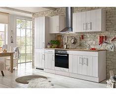 Respekta Cocina Cocina Pequeña Bloque de Cocina Cocina Cocina Amueblada y Equipada Cocina Totalmente Equipada 270Cm en Blanco