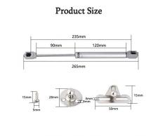 ZFYQ Pistones a Gas, 4pcs Hidráulico Muebles Cocina Amortiguador Puertas Elevables 120N/12kg 270mm Bisagras Resortes Armario con Tornillos