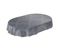 ANRO Mantel de Hule para Mesa (240 x 140 cm), Color Gris Antracita, Toalla, Oval 140 x 240cm
