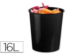Q-Connect - Papelera Plástico Opaco 16 L Color Negro