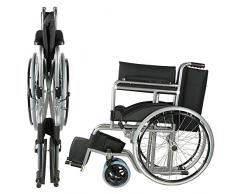 Mobiclinic, modelo Alcazaba, Silla de ruedas para minusválidos, premium, manual, plegable, ortopédica, de aluminio, freno en manetas, reposapiés, reposabrazos, color Negro, asiento, ultraligera