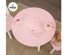 KidKraft 26165 - Juego de mesa redonda con dos sillas, color blanco y rosa
