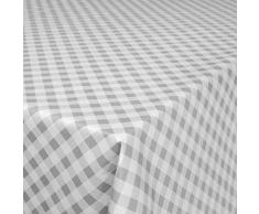 Mantel de hule encerado a cuadros lavable para mesa, toalla, gris, Rund 140cm