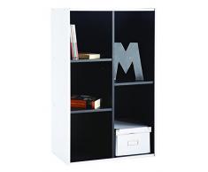 Demeyere - Estantería multiusos, color blanco y negro