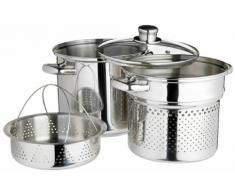 Kitchen Craft Italian Collection - Olla para Pasta en Acero Inoxidable (con Accesorio para Cocina al Vapor, 20 cm)