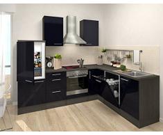 respekta Premium L Cocina Cocina pequeña Cocina amueblada y Equipada Roble Negro Bloque DE VACÍO