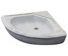 Lavabo de esquina de mármol Blanco L50 x PR50 X H15 cm